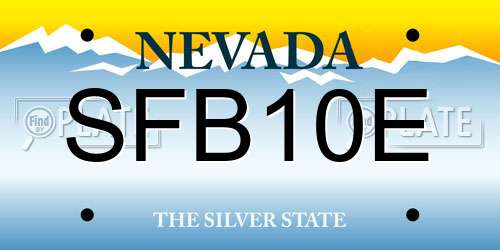 SFB10E Nevada License Plate
