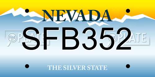 SFB352 Nevada License Plate