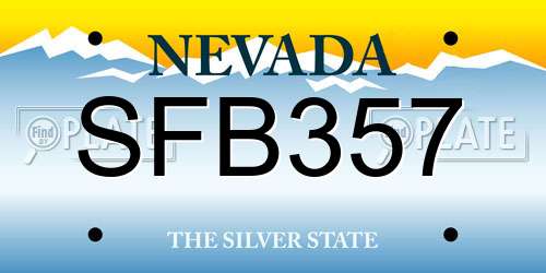 SFB357 Nevada License Plate