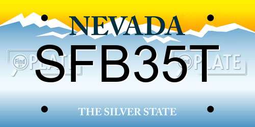 SFB35T Nevada License Plate