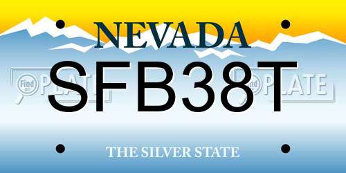 SFB38T Nevada License Plate