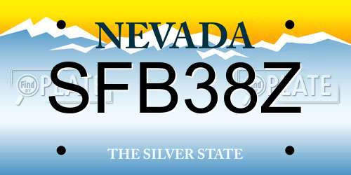 SFB38Z Nevada License Plate