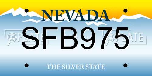 SFB975 Nevada License Plate