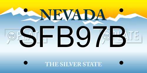 SFB97B Nevada License Plate