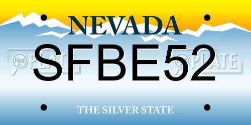 SFBE52 Nevada License Plate