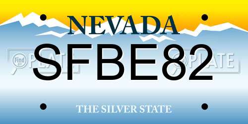 SFBE82 Nevada License Plate