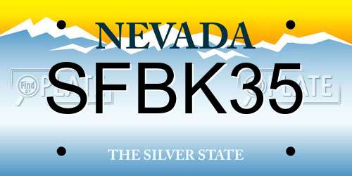SFBK35 Nevada License Plate