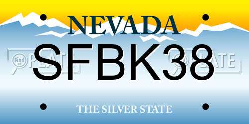 SFBK38 Nevada License Plate