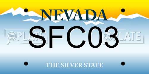 SFC03 Nevada License Plate