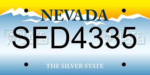 SFD4335 Nevada License Plate