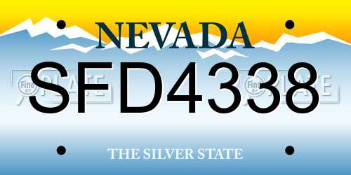 SFD4338 Nevada License Plate