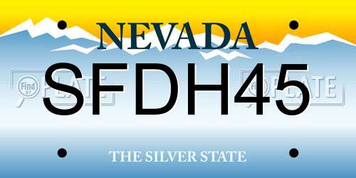 SFDH45 Nevada License Plate