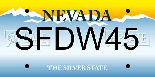 SFDW45 Nevada License Plate
