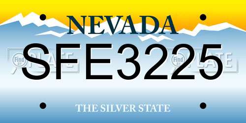 SFE3225 Nevada License Plate