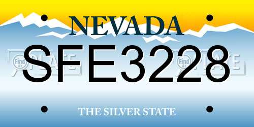 SFE3228 Nevada License Plate