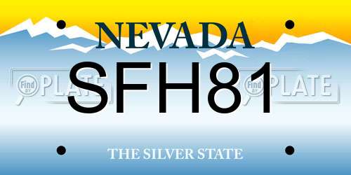 SFH81 Nevada License Plate