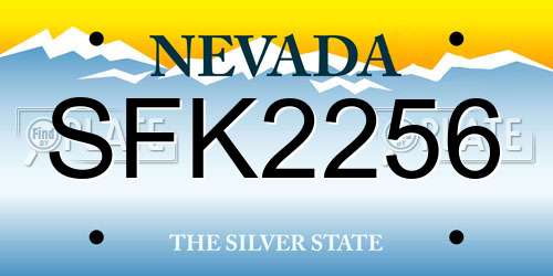 SFK2256 Nevada License Plate