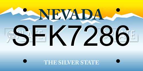 SFK7286 Nevada License Plate