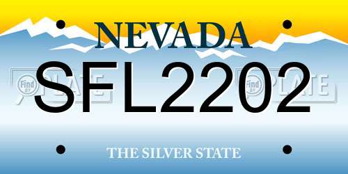 SFL2202 Nevada License Plate