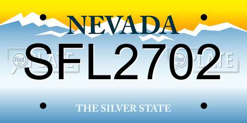 SFL2702 Nevada License Plate