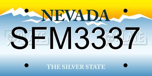 SFM3337 Nevada License Plate