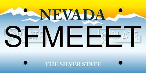SFMEEET Nevada License Plate