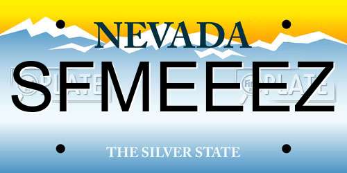 SFMEEEZ Nevada License Plate