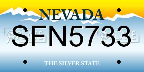 SFN5733 Nevada License Plate