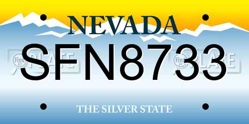 SFN8733 Nevada License Plate