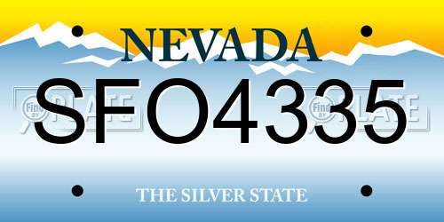 SFO4335 Nevada License Plate