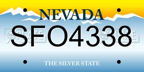 SFO4338 Nevada License Plate