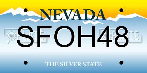 SFOH48 Nevada License Plate