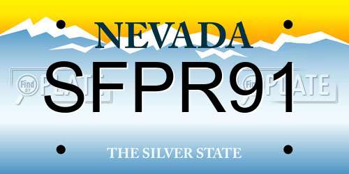 SFPR91 Nevada License Plate