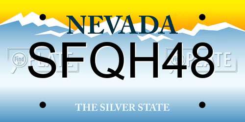 SFQH48 Nevada License Plate