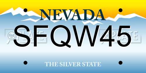 SFQW45 Nevada License Plate