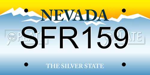 SFR159 Nevada License Plate