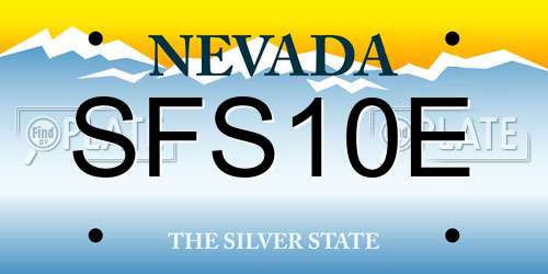 SFS10E Nevada License Plate