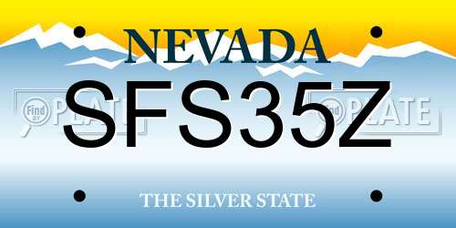 SFS35Z Nevada License Plate