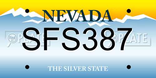 SFS387 Nevada License Plate
