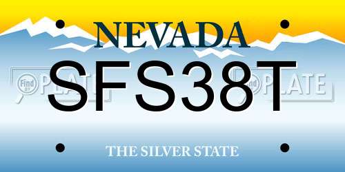 SFS38T Nevada License Plate