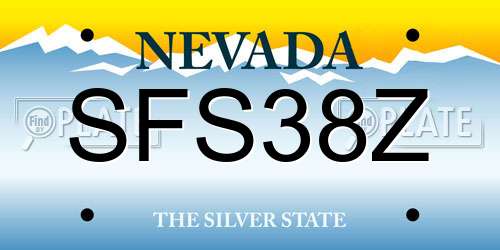 SFS38Z Nevada License Plate