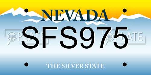 SFS975 Nevada License Plate