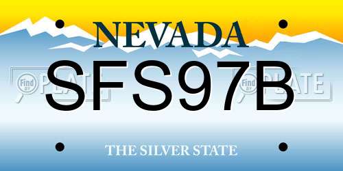 SFS97B Nevada License Plate