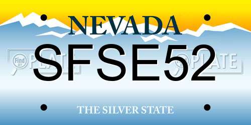 SFSE52 Nevada License Plate