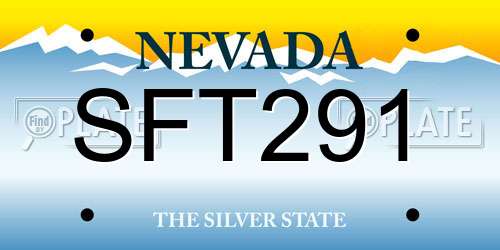 SFT291 Nevada License Plate
