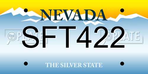 SFT422 Nevada License Plate