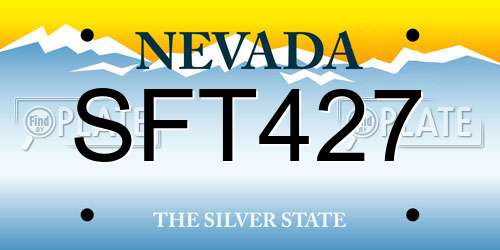 SFT427 Nevada License Plate