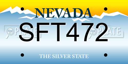SFT472 Nevada License Plate