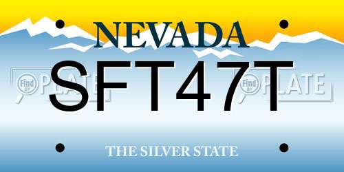 SFT47T Nevada License Plate