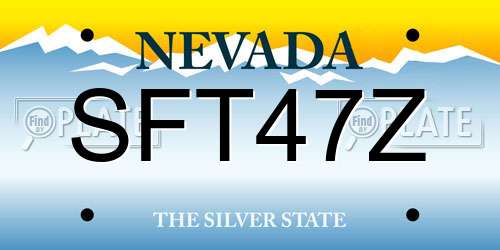 SFT47Z Nevada License Plate